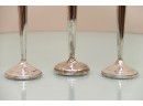 Trio Of Revere Sterling Silver Weighted Tall Candlesticks