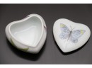 A Pair Of Limoges Butterfly Covered Trinket Dishes