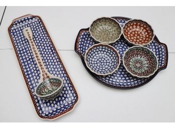 Soup Serving Set - Bowls And Ladle - Made In Poland