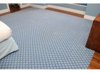 Blue And White Patterned Room Carpet