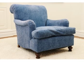 Milling Road Distressed Blue Fabric Club Chair