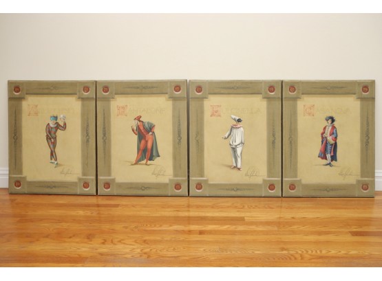 Collection Of 4 Jester Prints On Canvas