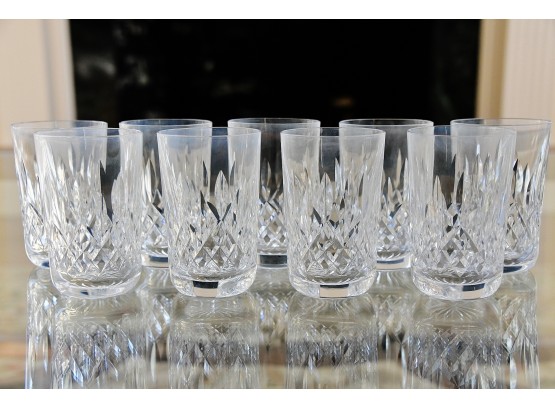 Set Of Nine Waterford Crystal 4.5 Inch Tall Flat Tumblers