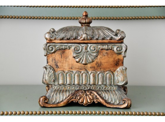 A Baroque Style Felt Lined Covered Box By John Richards