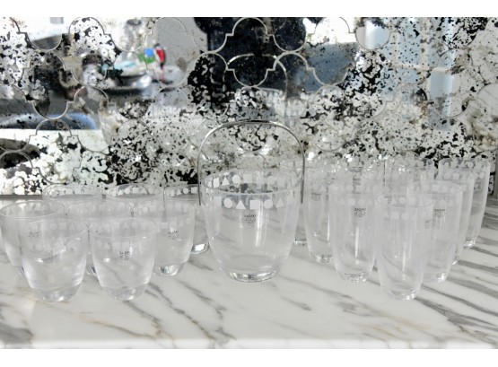 Ward Bennett For Sasaki Sengai Glassware Set With Ice Bucket