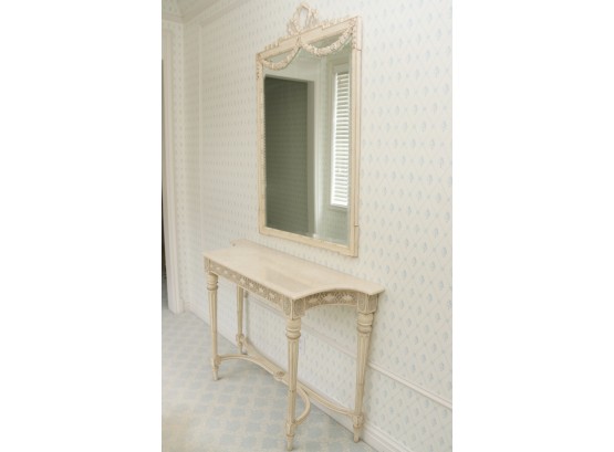 Marble Top Condole Table And Mirror