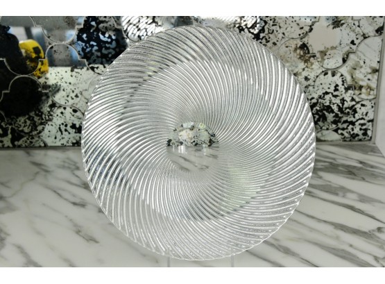Tiffany And Co  Round Crystal Cake Plate