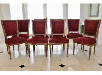 Set Of 8 Custom Upholstered Dining Chairs Paid $8200