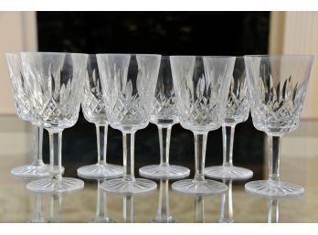 Set Of Eight Waterford Crystal Lismore 7' Goblets