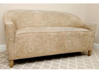 Paisley Curved Back Loveseat Sofa