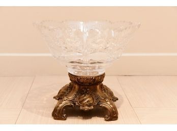 Glass And Metal Footed Bowl
