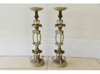 A Pair Of Decorative Candle Pillars