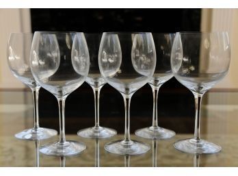 A Set Of Six Tiffany Crystal Balloon Red Wine Glasses