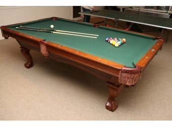Brunswick Claw Foot Pool Table With Cues, Racks, Balls And Stand FLEXIBLE REMOVAL DAY