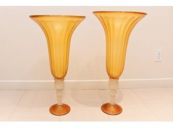 Large Italian Glass Vases