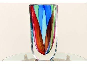 Stunning Murano Multicolor Glass Vase