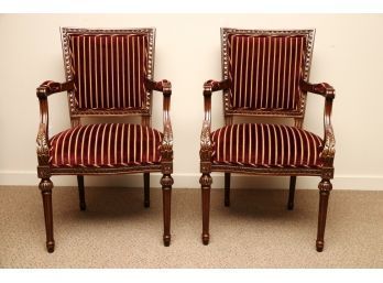 Pair Of Custom Upholstered Arm Chairs