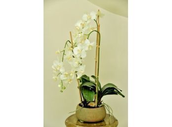 Faux Orchid In Clay Planter