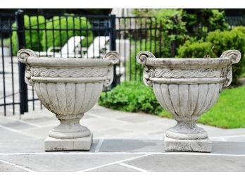 Pair Of Cast Stone Urn Planters