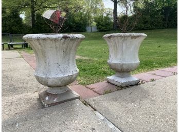 Pair Of Outdoor Footed Clay Planters