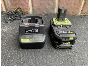 Ryobi Charging Cable And Battery