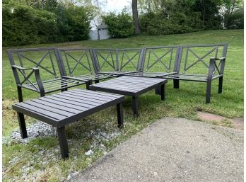 Aluminum Outdoor Patio Sectional With Ottomans