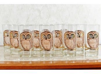 MCM George Briard Owl Glasses Set Of 12