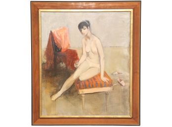 Nude Woman On Bench In The Style Of Soyer