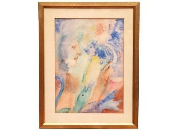 Abstract Watercolor Signed Hajkova