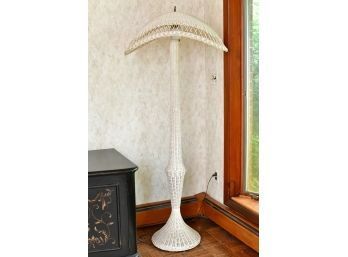 Vintage Wicker Tall Floor Lamp