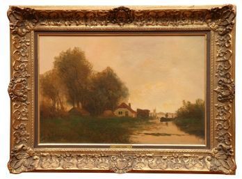 Landscape Oil Painting Signed Hendrik Timmers