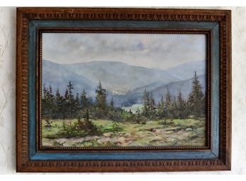 Oil Painting Mountain Side Landscape Signed  Petrovkov