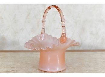 Pink Free Form Glass Basket