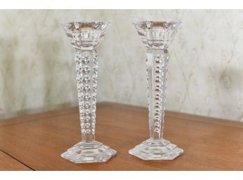 Pair Of Lovely Crystal Candlesticks