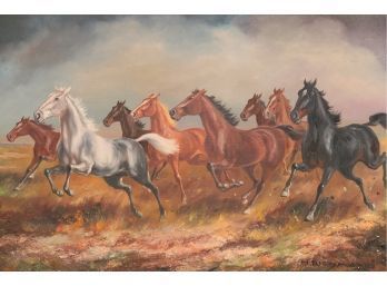 Wild Horses On The Plains Oil On Canvas Reidmann