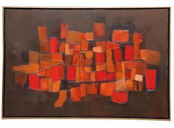 Mind Century Abstract Oil On Canvas Signed Weintraub