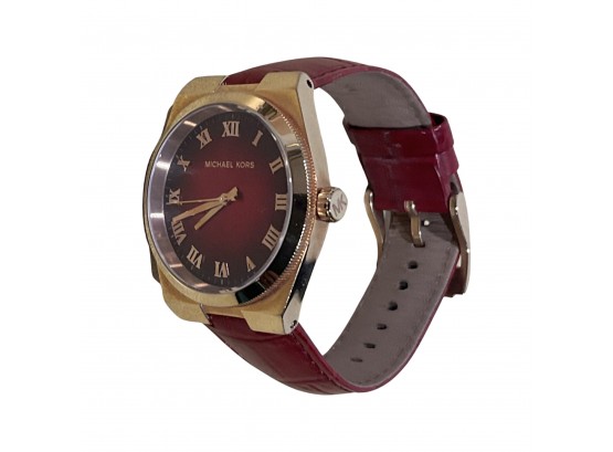 Michael Kors Womans Red Leather Watch