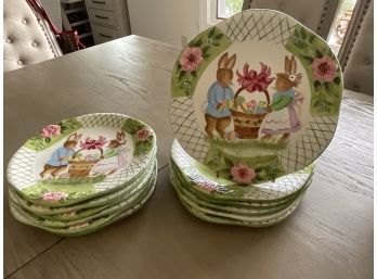 Dozen Easter Dinner Plates By Susan Winget