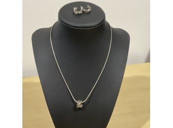 Necklace With Small Earrings & Slide