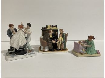 3 Norman Rockwell Small Figurines
