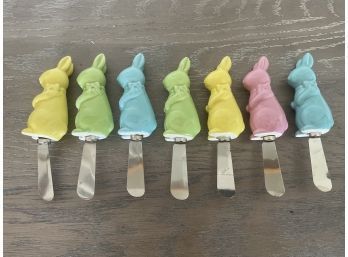 7  Colorful Easter Bunny Butter Knives