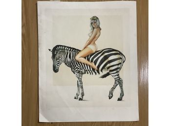 Lady On Zebra Artwork Signed By Artist & Numbered
