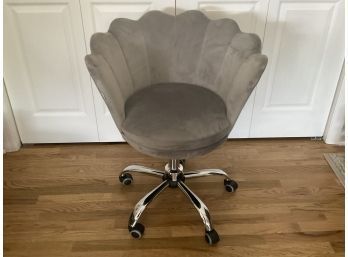 Gray Velour Swivel Shell Desk Chair