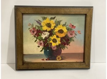 Sunflowers Original Oil Painted Signed By Artist