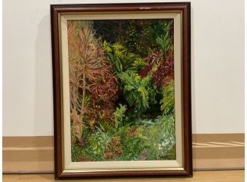 Jungle Oil Painting On Canvas Signed By Artist