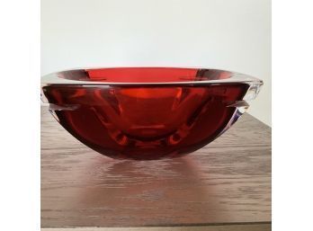 Beautiful Waterford Crystal Red Bowl
