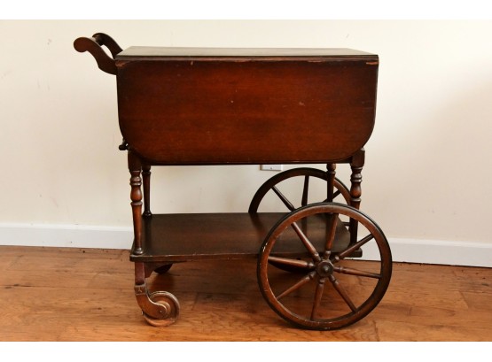 Vintage Mid-Century Gorgeous Mahogany Tea Cart