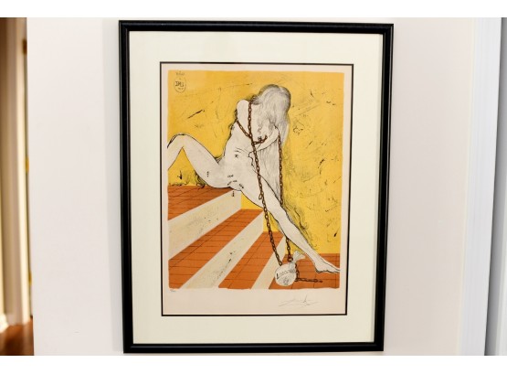 Salvador Dali Signed Lithography Naked In Chains From The Marquis De Sade