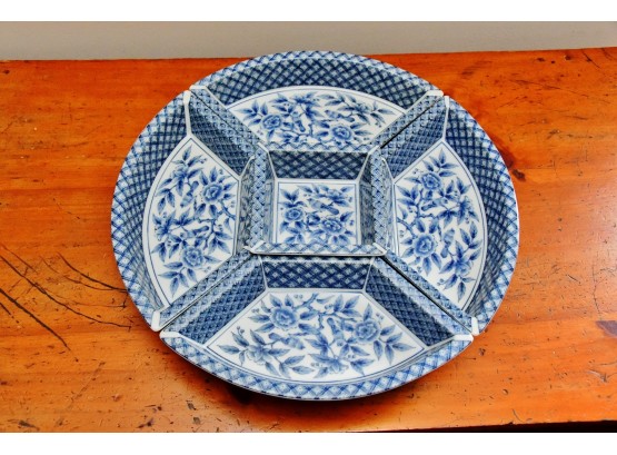 Blue And White 5 Part Lazy Susan