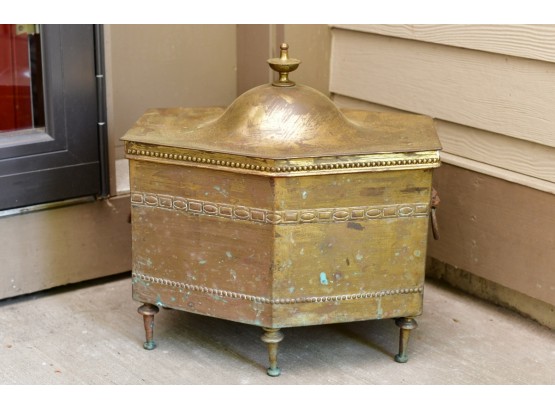 Antique Brass Covered Coal-Scuttle Box